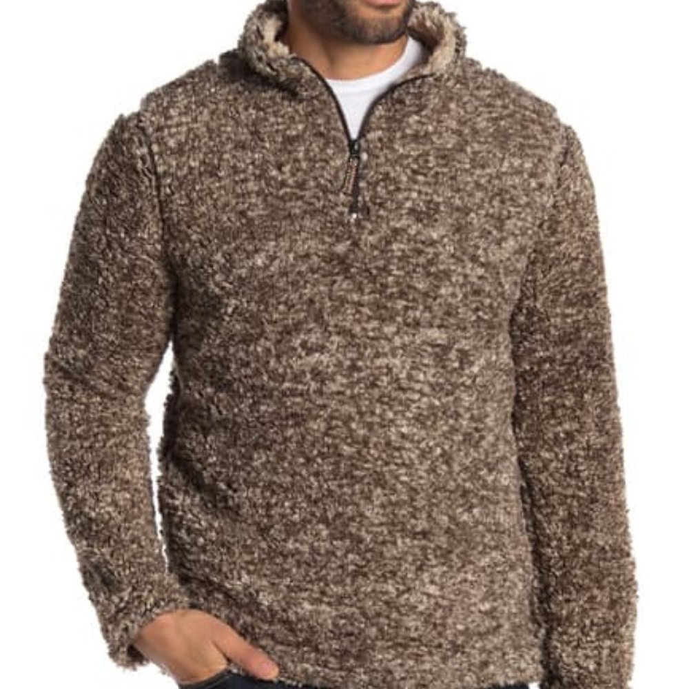 NEW Vintage 1946 Faux Shearling Snuggly Fleece Pullover L Super Soft Feel